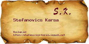 Stefanovics Karsa névjegykártya